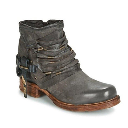 Bottes en cuir rétro style vintage