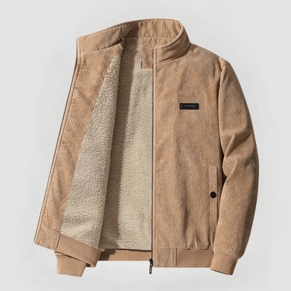 Veste homme en velours côtelé, doublure polaire chaude