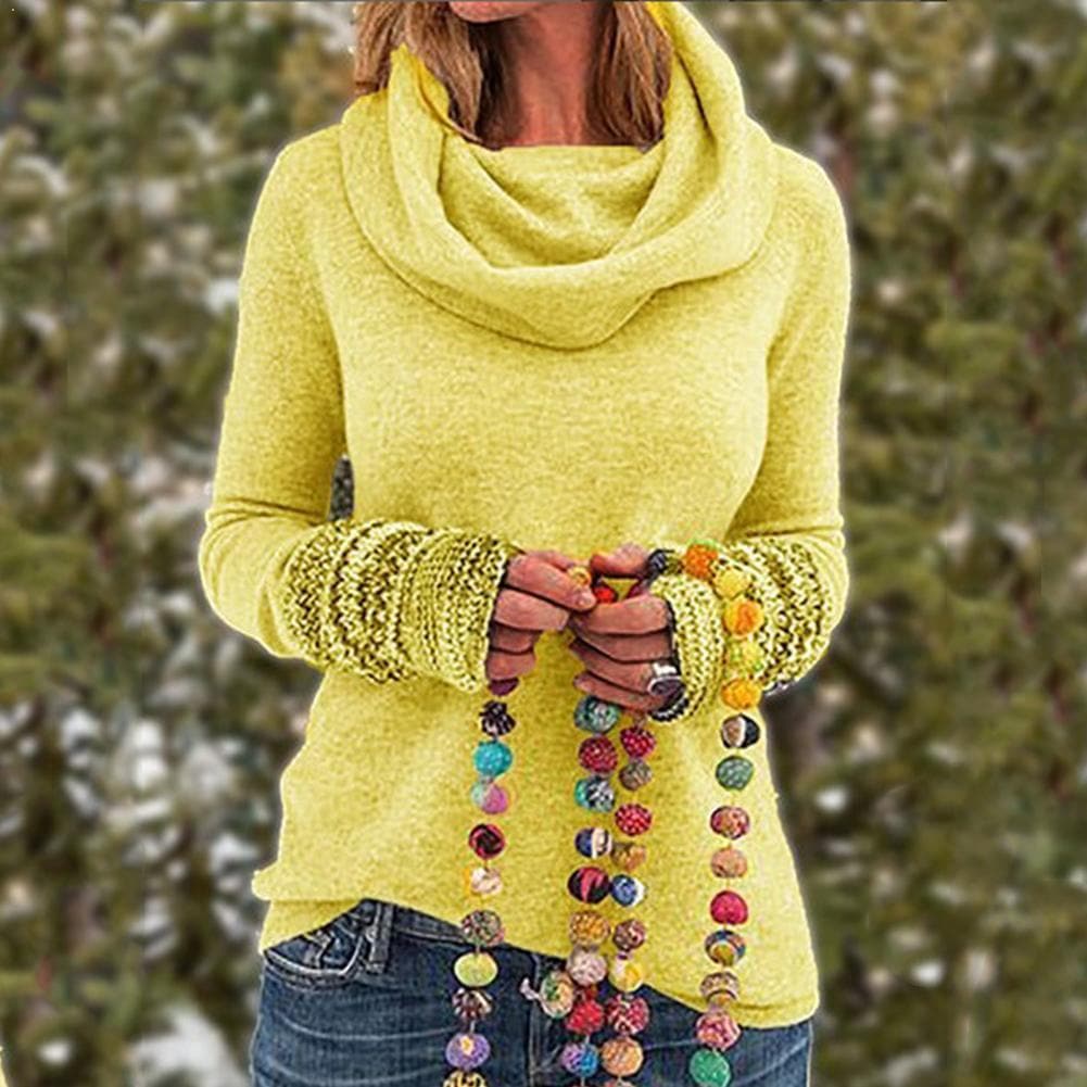 Pull en maille douce Style décontracté Col roulé
