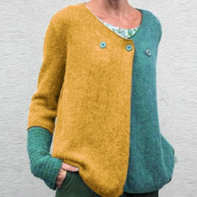Sweat-shirt confortable Coupe décontractée Couleurs vives Patte de boutonnage