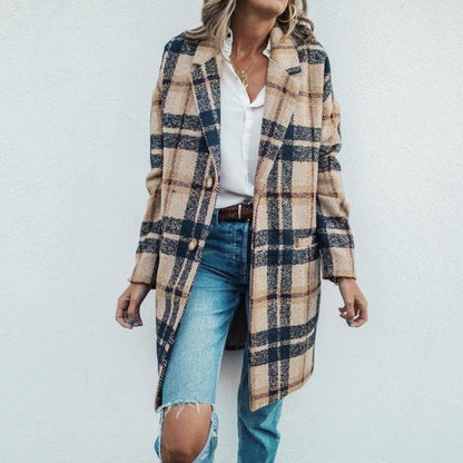 Manteau long femme laineux élégant