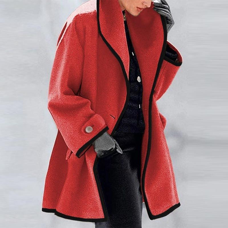 Manteau en laine col châle ouvert court