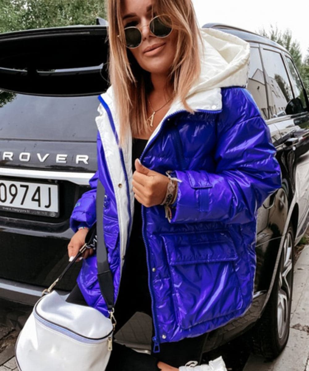 Doudoune imperméable femme - Veste d'hiver chaude avec capuche