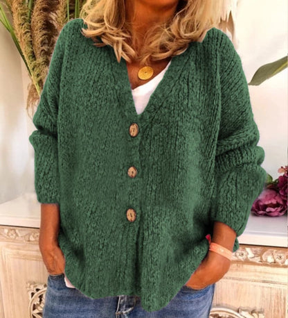 Cardigan ample pour femme, oversize, boutonné, col en V