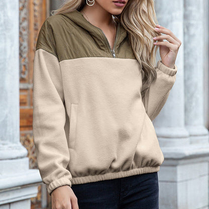 Sweat-shirt douillet pour femme avec polaire et poches