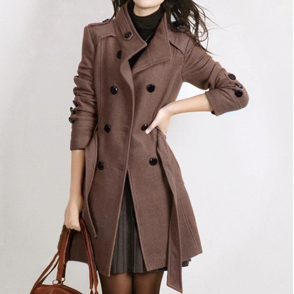 Manteau en laine croisé femme cintré élégant