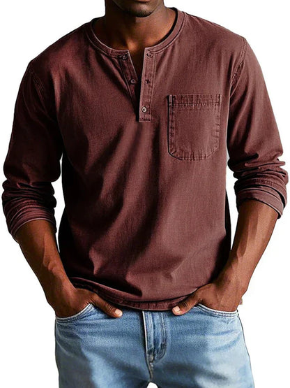 T-shirt homme manches longues style décontracté