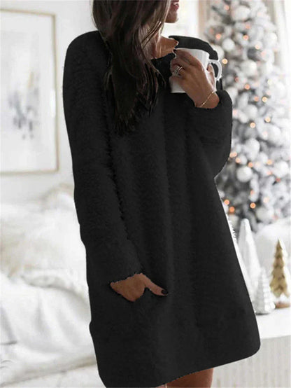 Gail – Robe Femme Douce Unie Col Rond
