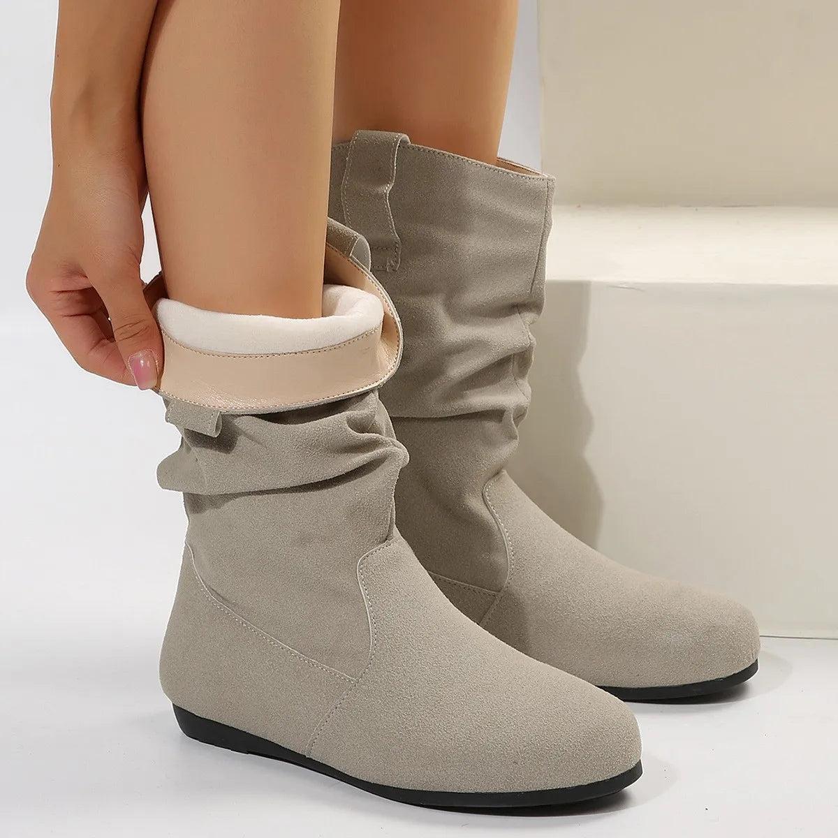 Bottes d'hiver chaudes à plateforme à bout rond