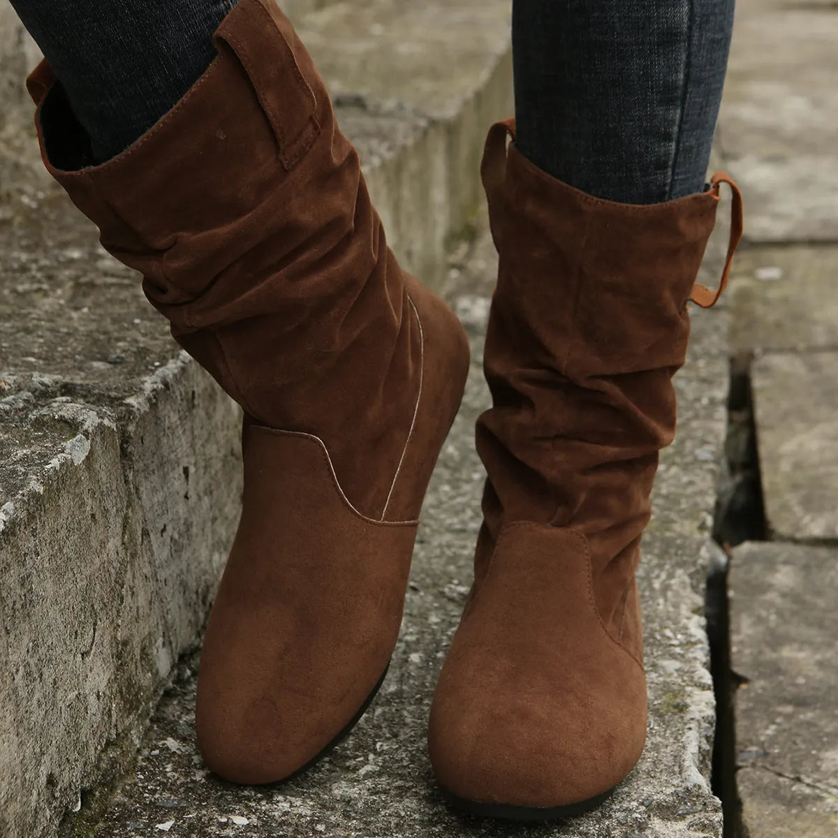 Bottes d'hiver chaudes à plateforme à bout rond