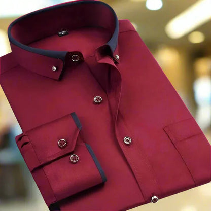 Chemise élégante à manches longues pour homme, classique