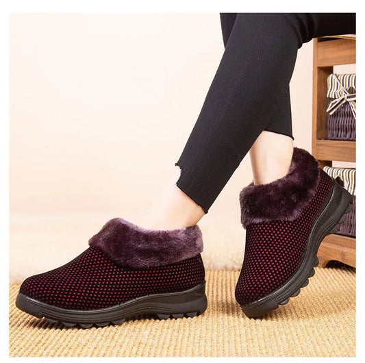 Damen Stiefel Warm Plüsch Gefüttert - IdealeKleiden