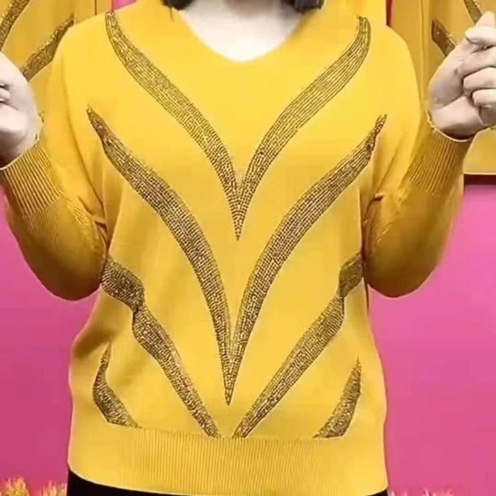 Pull élégant à col en V pour femme, style hivernal et chaud