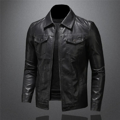 Blouson en cuir pour homme coupe moderne