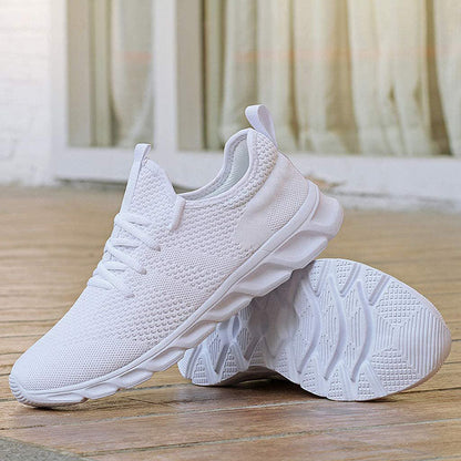 Damen Sportschuhe Strick Optik Schnürsenkel - IdealeKleiden