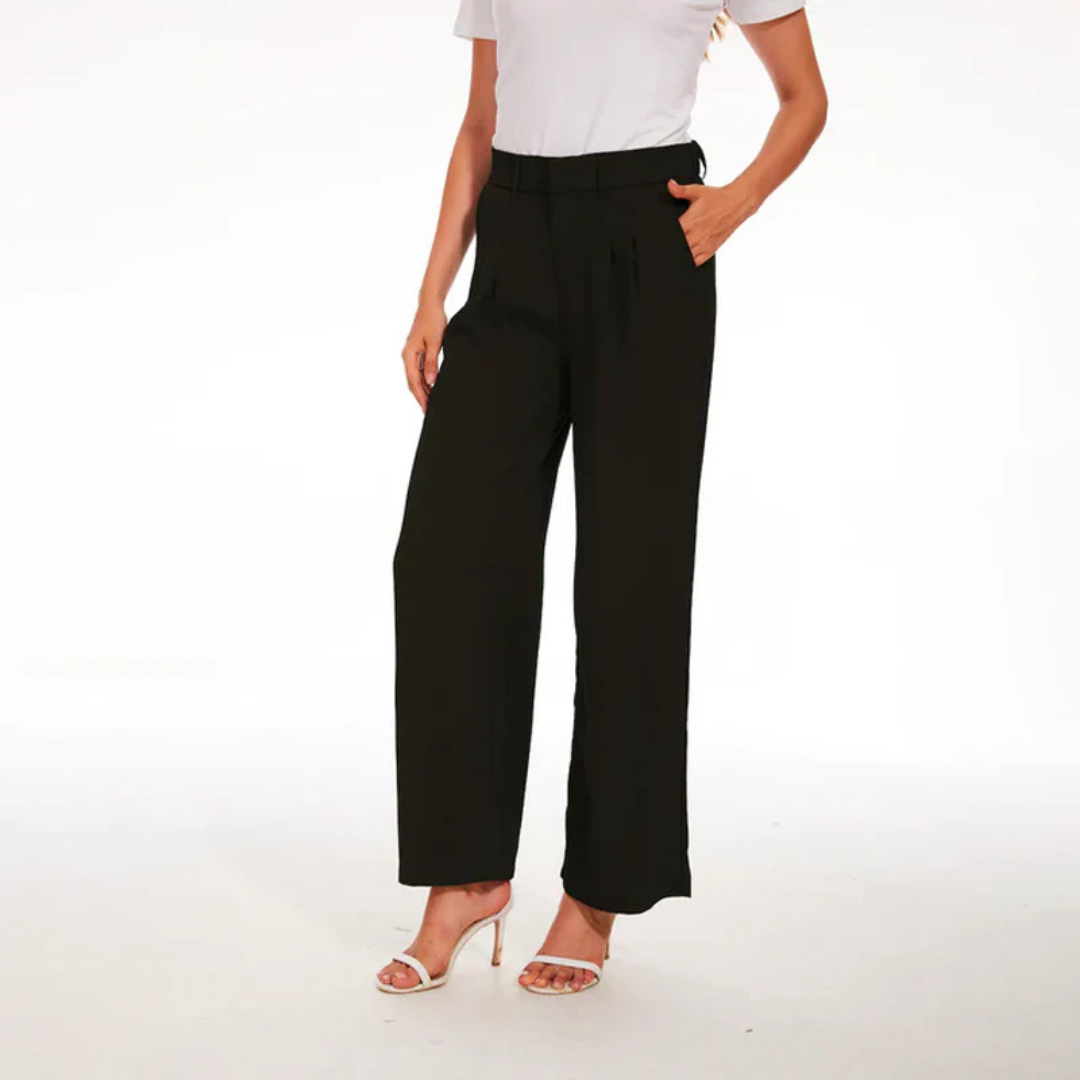 Pantalon taille haute pour femme coupe confort
