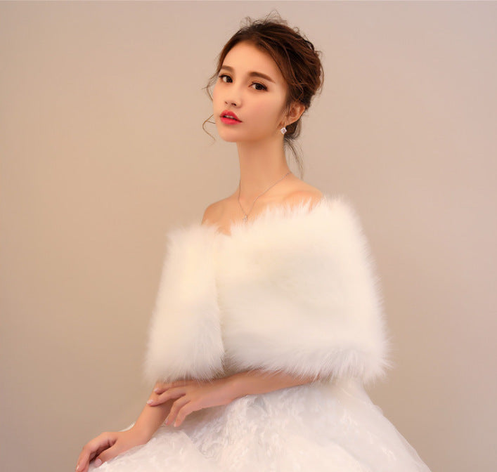 Cape en fourrure pour femme Élégant Doux Volumineux