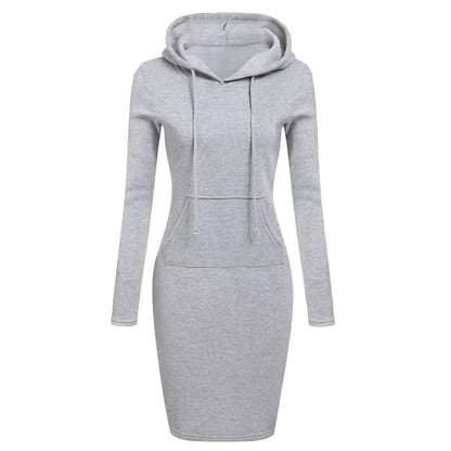 Robe sweat tendance avec capuche et poche kangourou