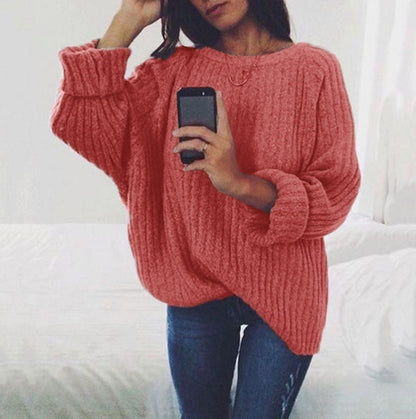 Pull en grosse maille pour femme, coupe ample