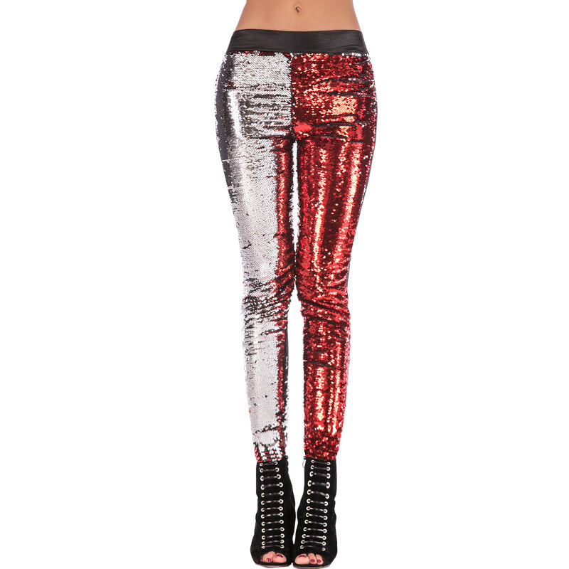 Legging femme glamour effet pailleté