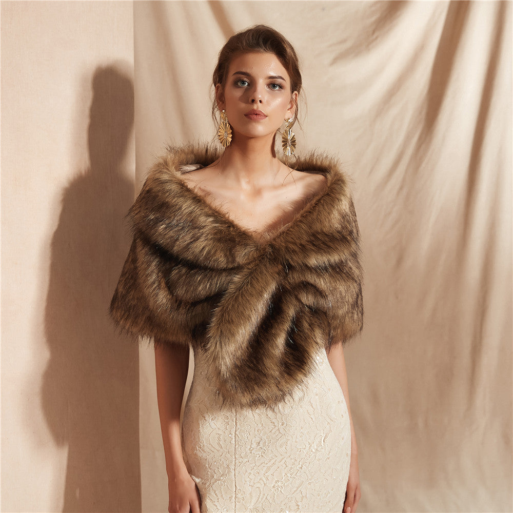Écharpe de luxe en fausse fourrure douce pour femme