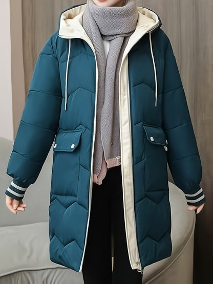 Doudoune matelassée classique chaude à capuche pour femme