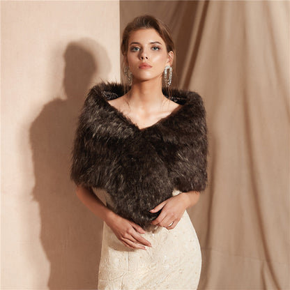 Écharpe de luxe en fausse fourrure douce pour femme