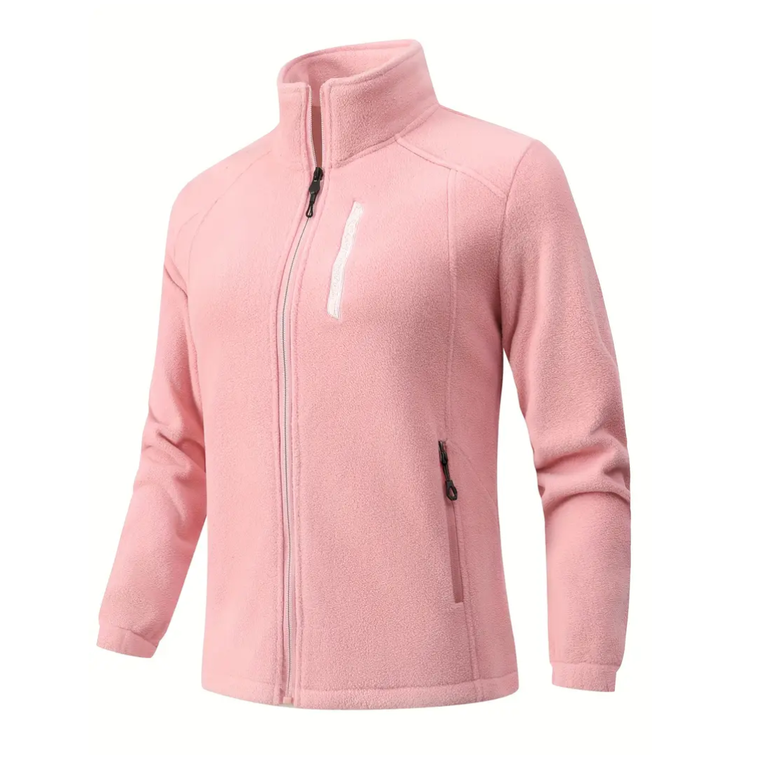 Veste polaire d'extérieur pour femme, chaude et doublée en peluche