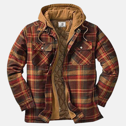 Herren Steppjacke Kariert Warm Bequem - IdealeKleiden