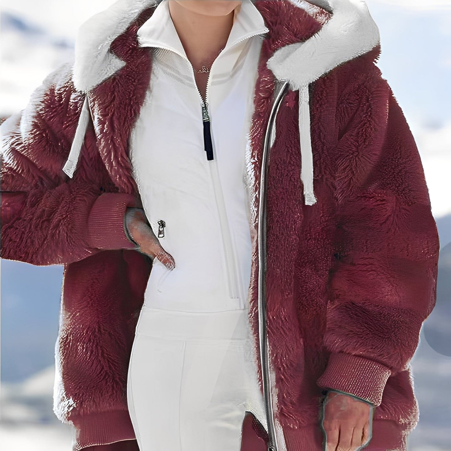 Veste douillette femme coton capuche