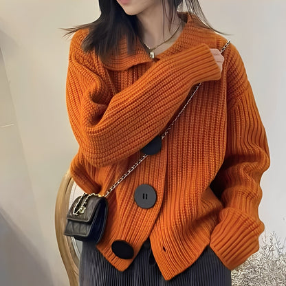 Cardigan mode pour femme, gros boutons