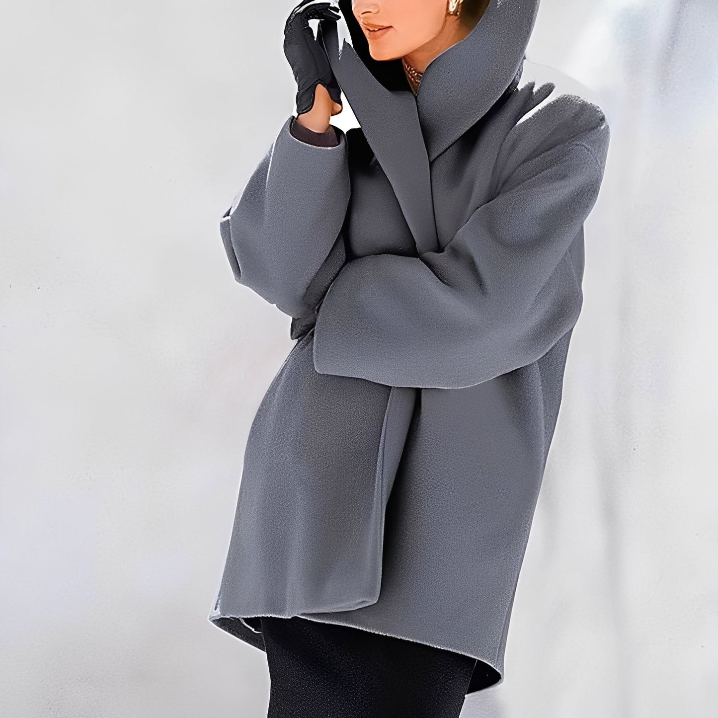 Élégant manteau en laine ample pour femme