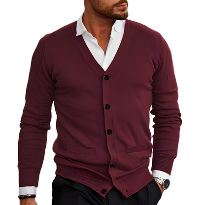 Cardigan homme confortable en coton, style décontracté
