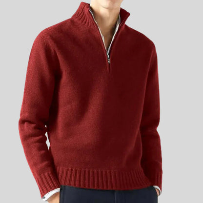 Pull de luxe pour homme à demi-fermeture éclair
