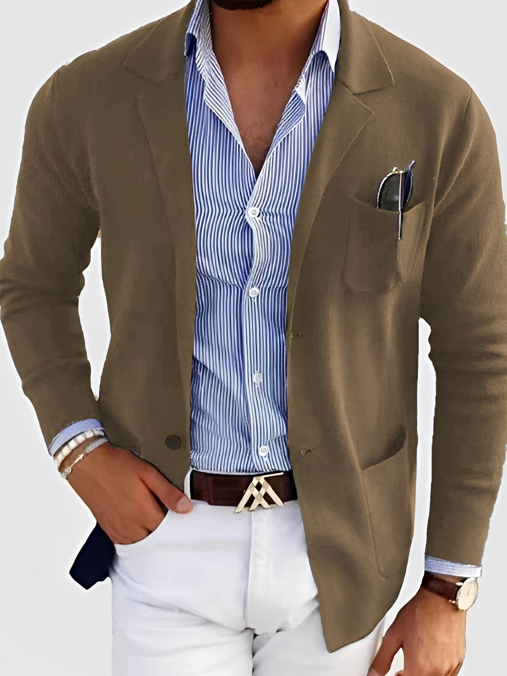 Blazer ajusté élégant pour homme avec poches