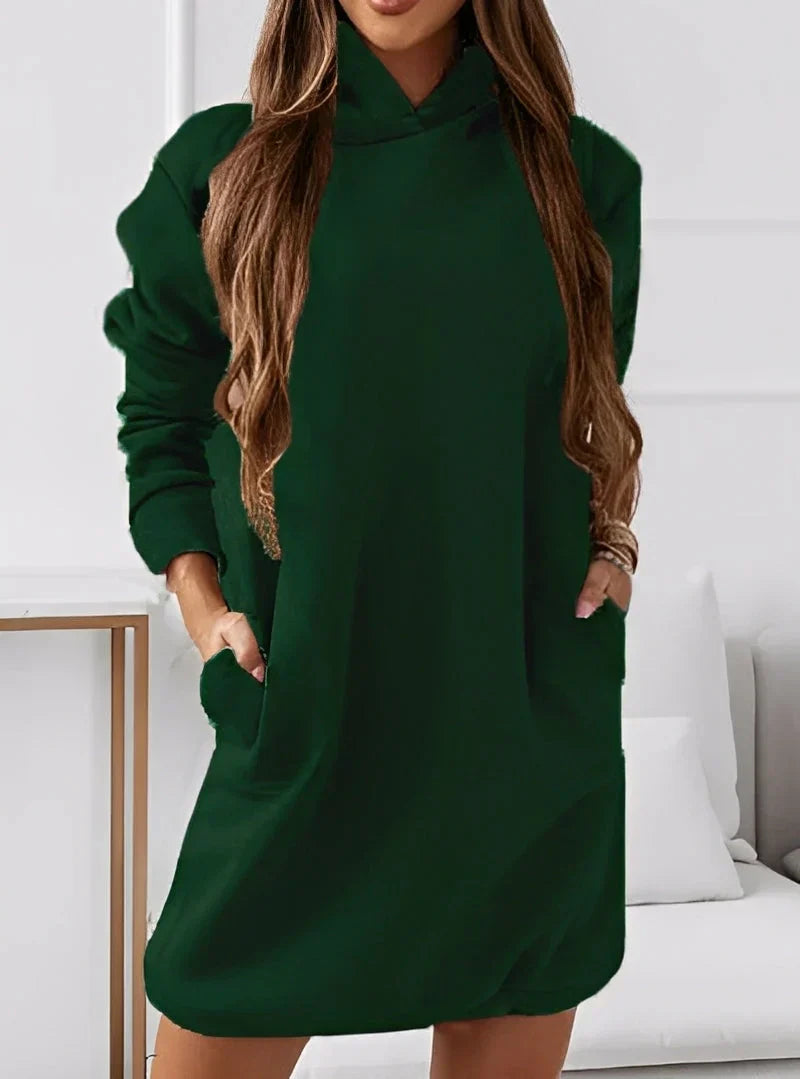 Mini-robe stylée à capuche pour femme