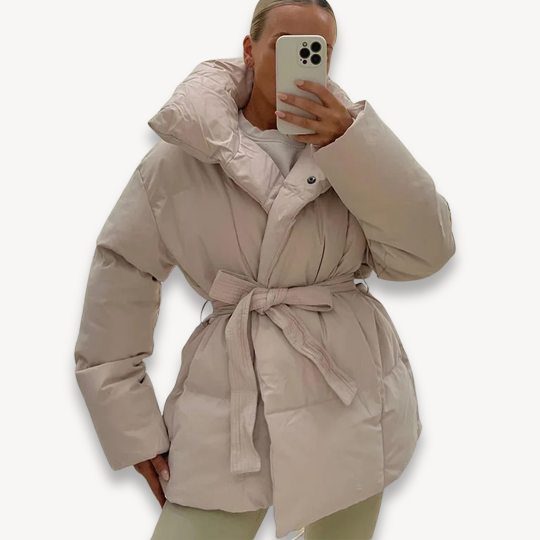Doudoune élégante femme avec ceinture gilet