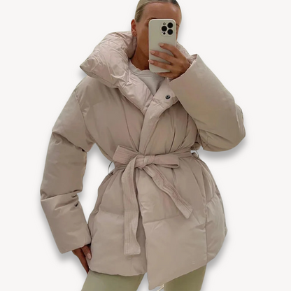 Doudoune élégante femme avec ceinture gilet
