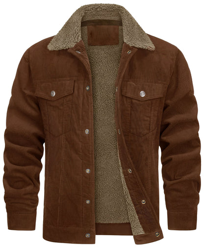 Veste en velours côtelé douillette pour hommes