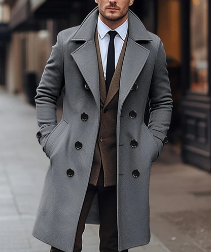 Élégant manteau croisé stylé pour homme