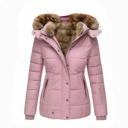 Manteau d'hiver pour femme avec doublure en fourrure