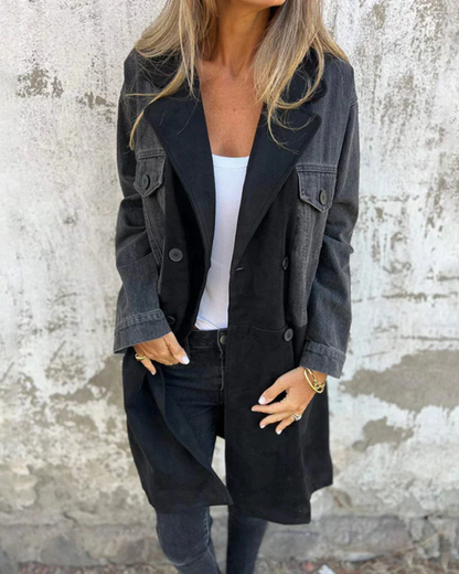 Veste en jean tendance style cuir
