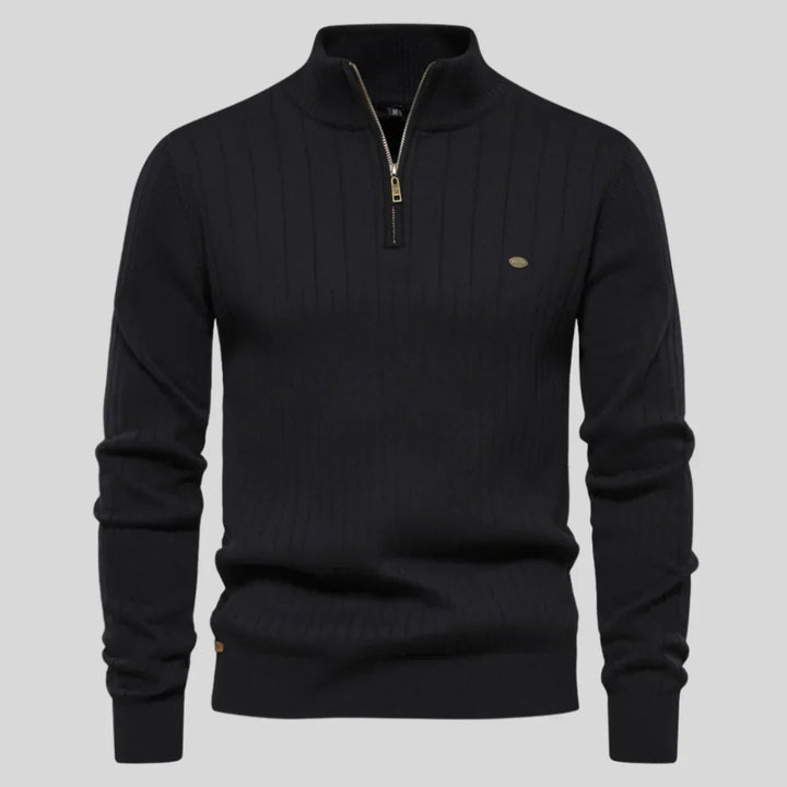 Herren Strickpullover Warm Halb-Reißverschluss Winteredition - IdealeKleiden