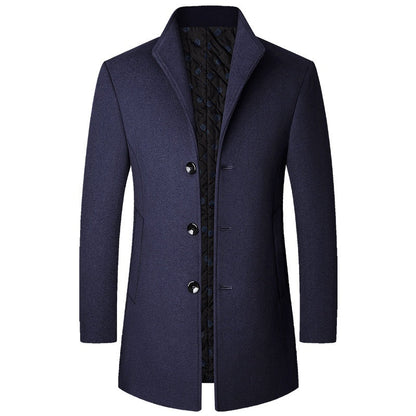 Élégant manteau long en laine pour homme