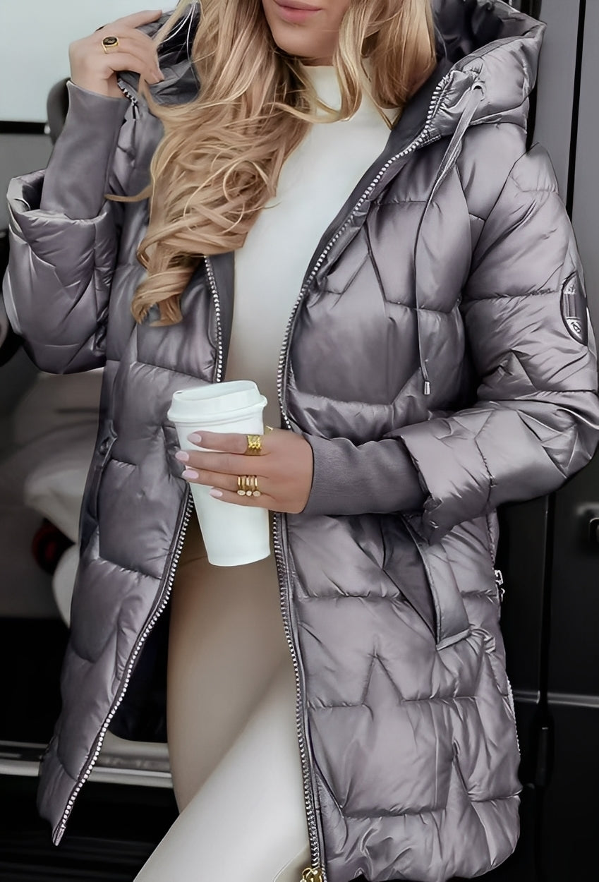 Parka en duvet stylé pour femme avec capuche