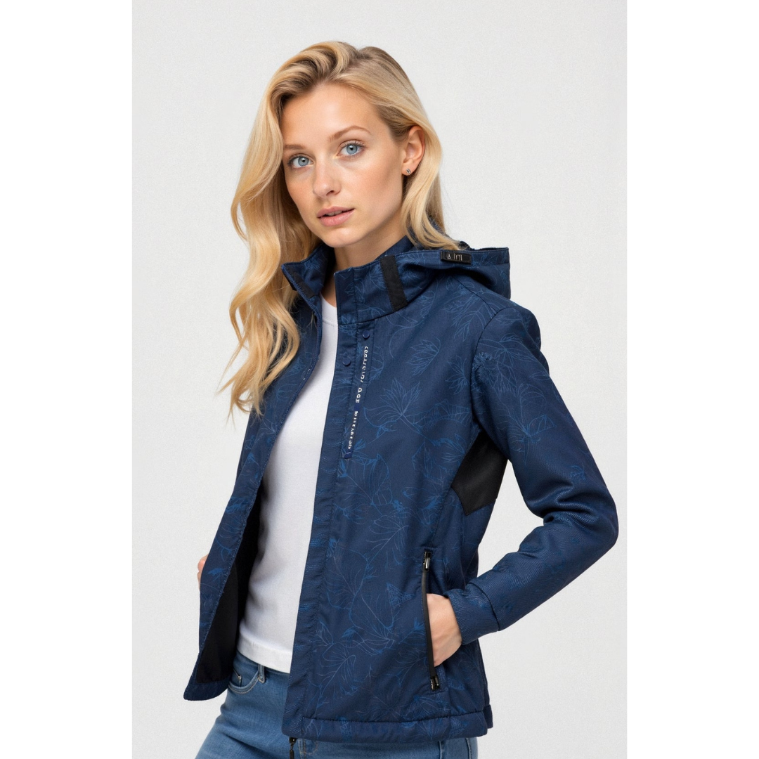 Frauen Windbreaker Kapuze Reißverschluss - IdealeKleiden