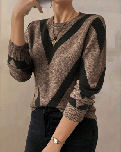 Robe tendance col rond motif géométrique