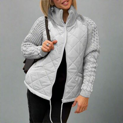 Veste d'automne femme avec manches en tricot