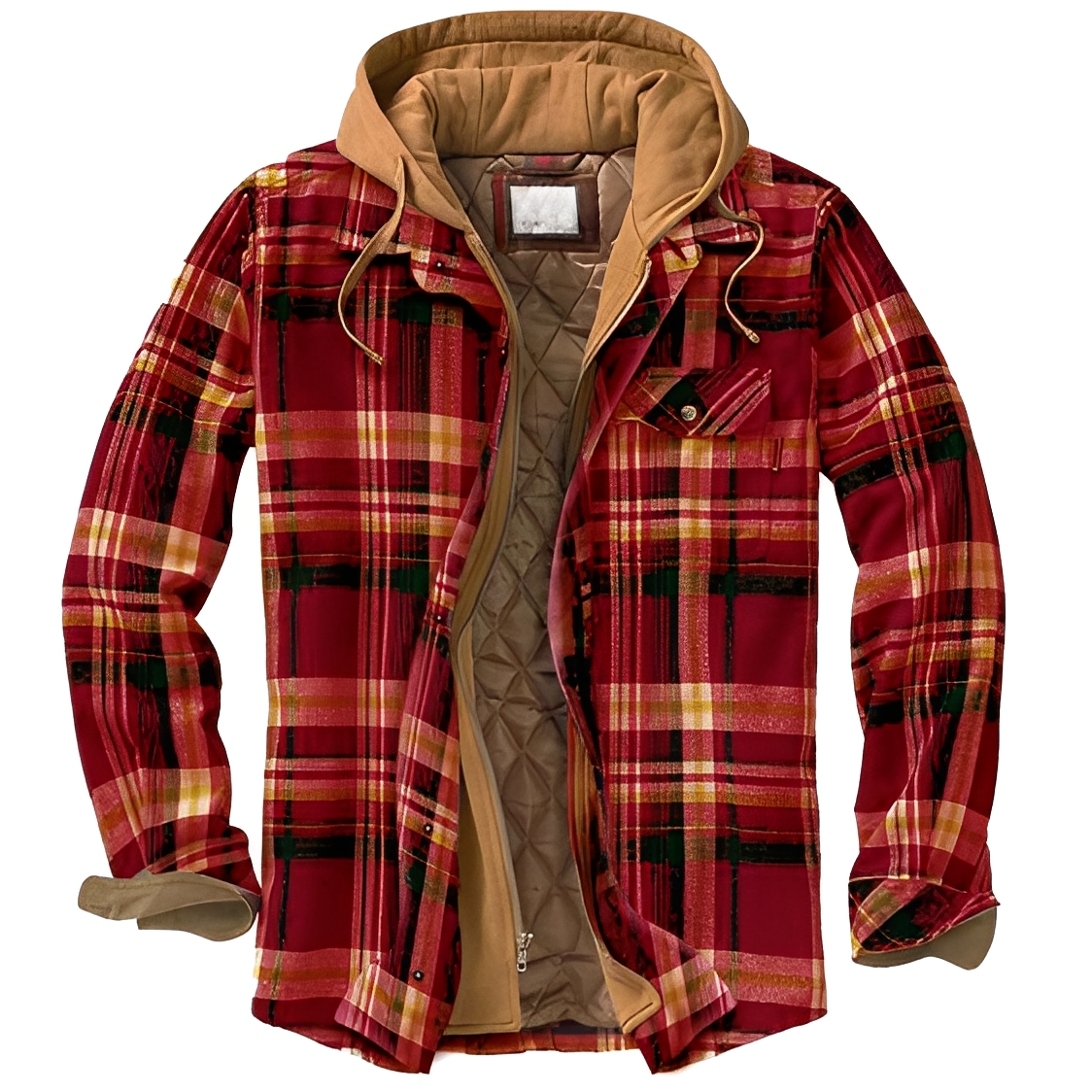 Veste en flanelle pour homme, motif à carreaux, style décontracté