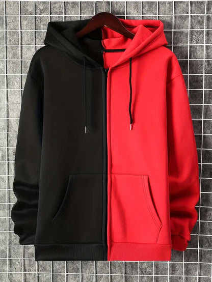 Sweat à capuche homme gris chiné